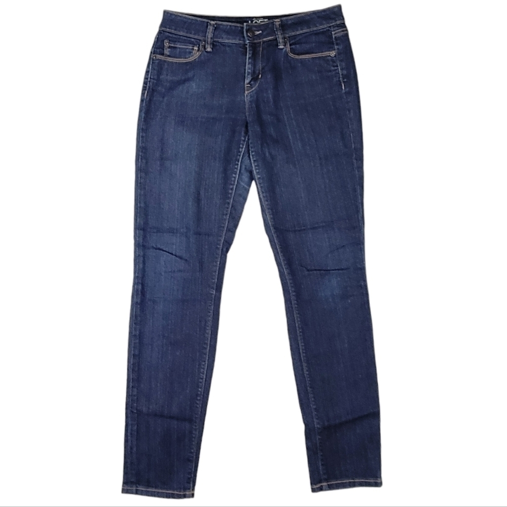 LOFT Womens Dark Wash Curvy Skinny Jeans Size 4‎
